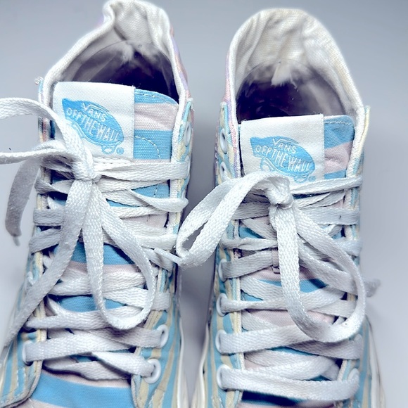 Vans Sk8, Hi Top Skate Shoe, Youth 4 Colorblock Pastel Stripes - Picture 5 of 6